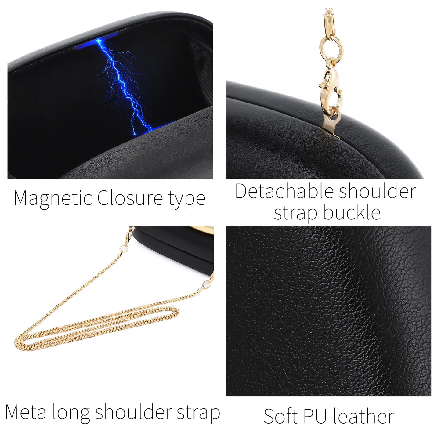 Clutch Purses for Women Evening Bags with Chain Trendy Metal Handle Purses Evening Handbags Crossbody Shoulder Bag for Formal Wedding Party Cocktail Prom ﻿