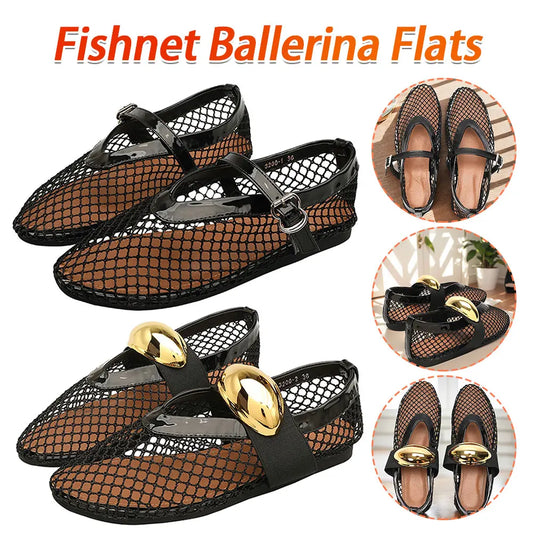 Guangdong Women Mesh Ballet Flats Slip On Ballerina Shoes