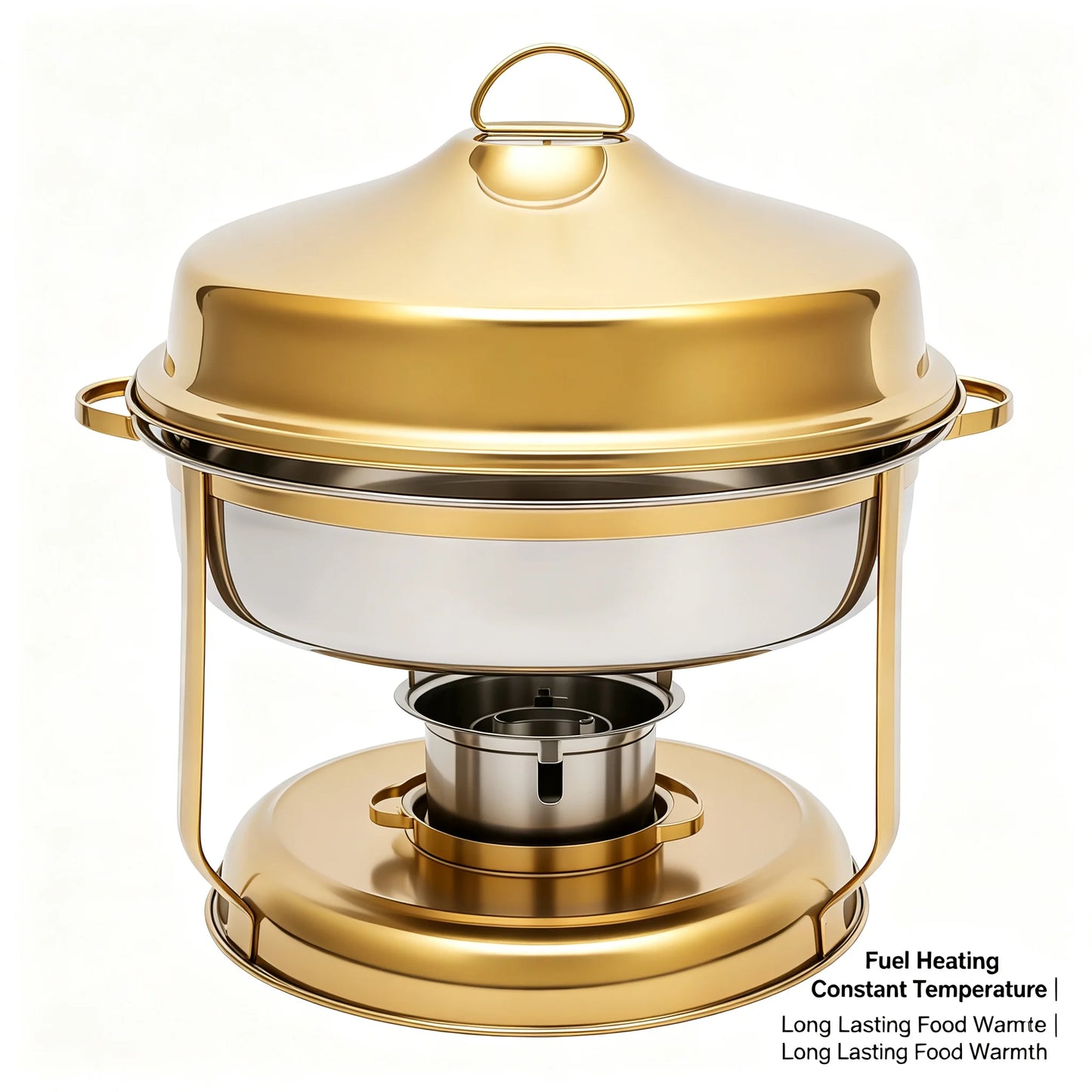 9L Chafing Dish Buffet Set, Stainless Steel Food Warmer with Top Lid, Buffet Servers and Warmers for Parties and Events, Gold