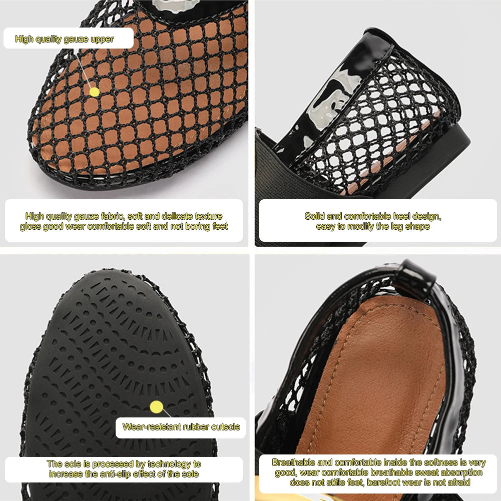 Guangdong Women Mesh Ballet Flats Slip On Ballerina Shoes