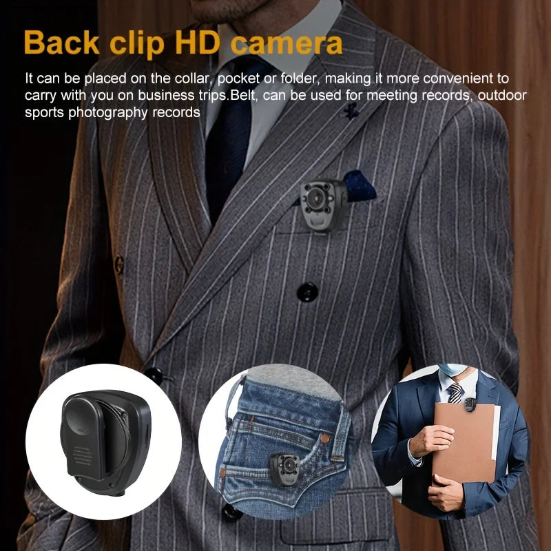 Mini Body Camera Video Recorder Built-in 32GB Memory Card with Night Vision IR & Loop Record HD 1080P, 4-6 HR Battery Life Wear