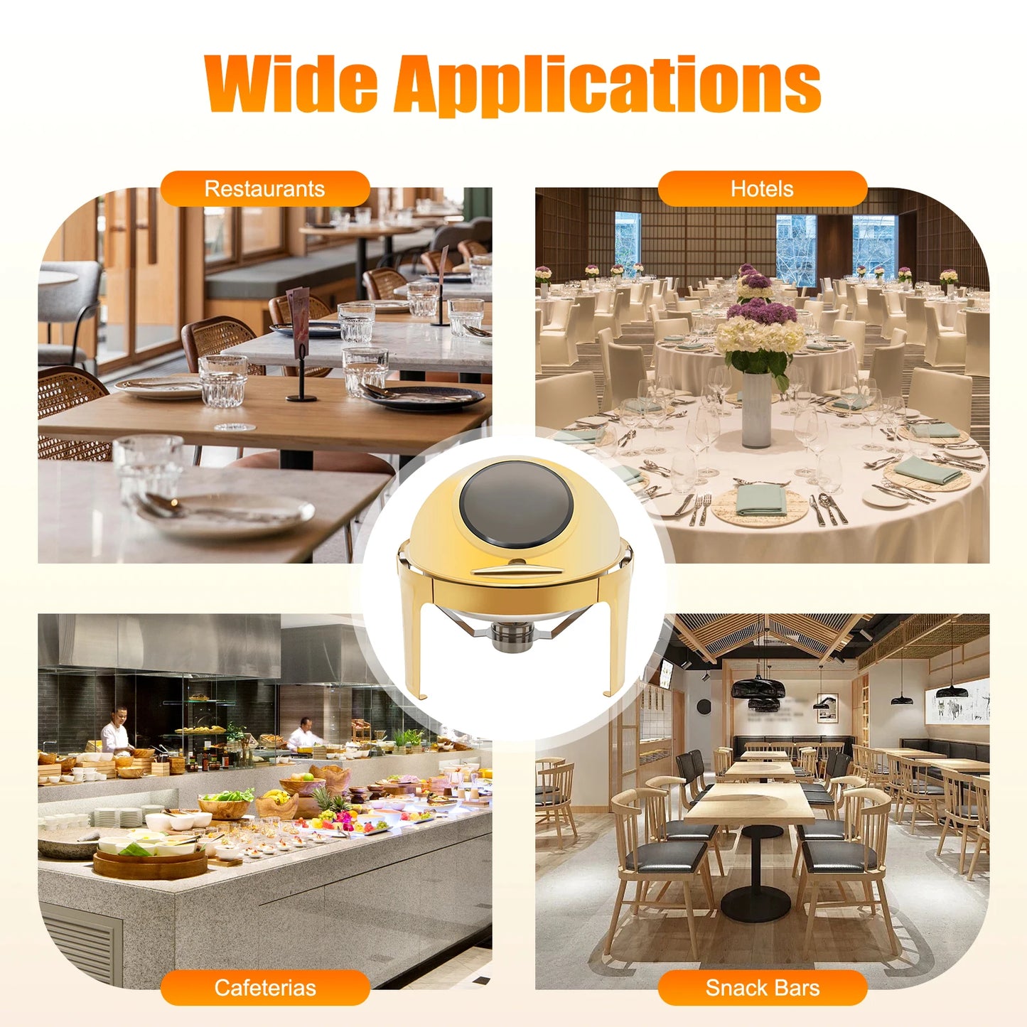 Bymaocar Stainless Round Chafing Dish Buffet Server Lid