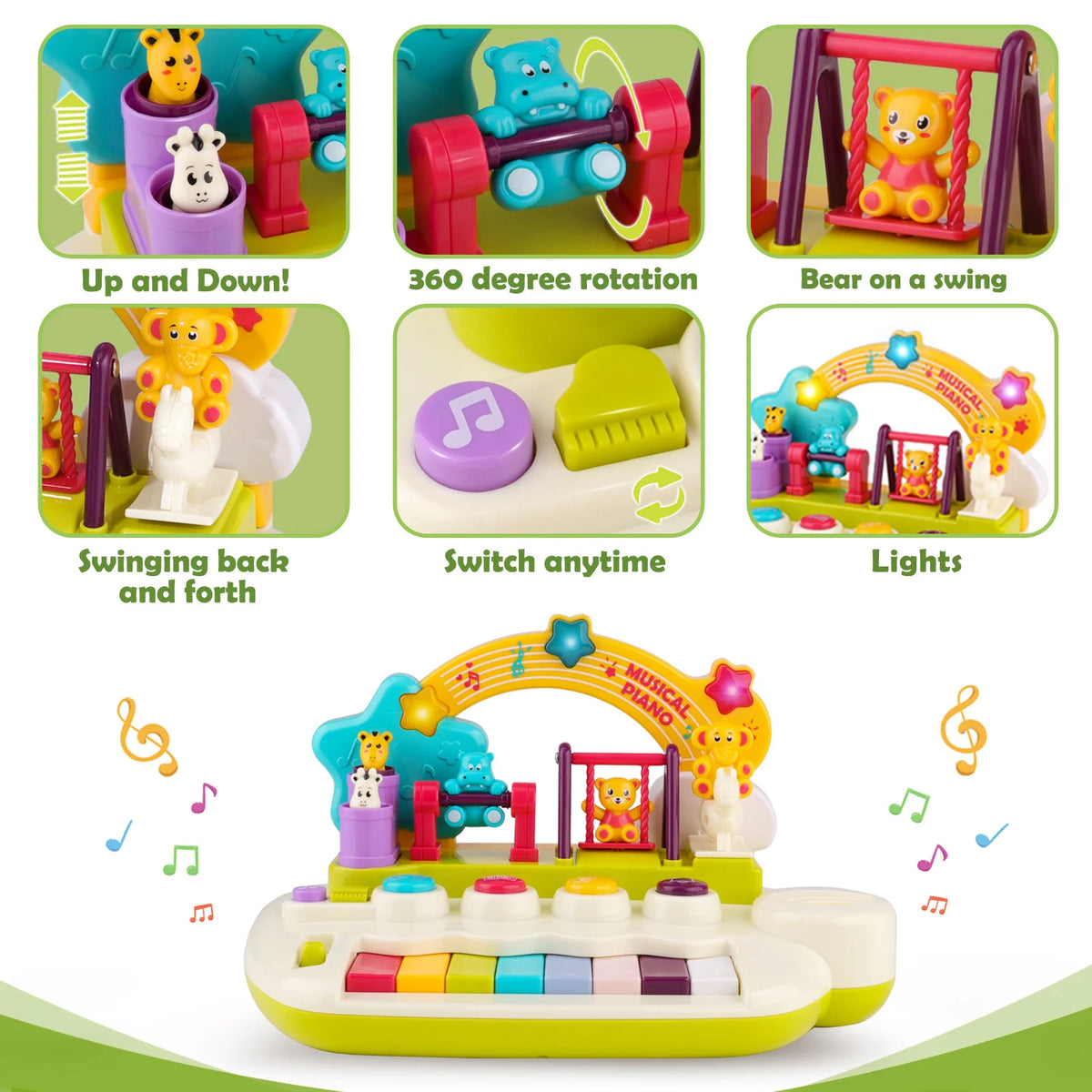 Nicknack Toddler Musical Instrument Toy Set Featuring Piano Saxophone