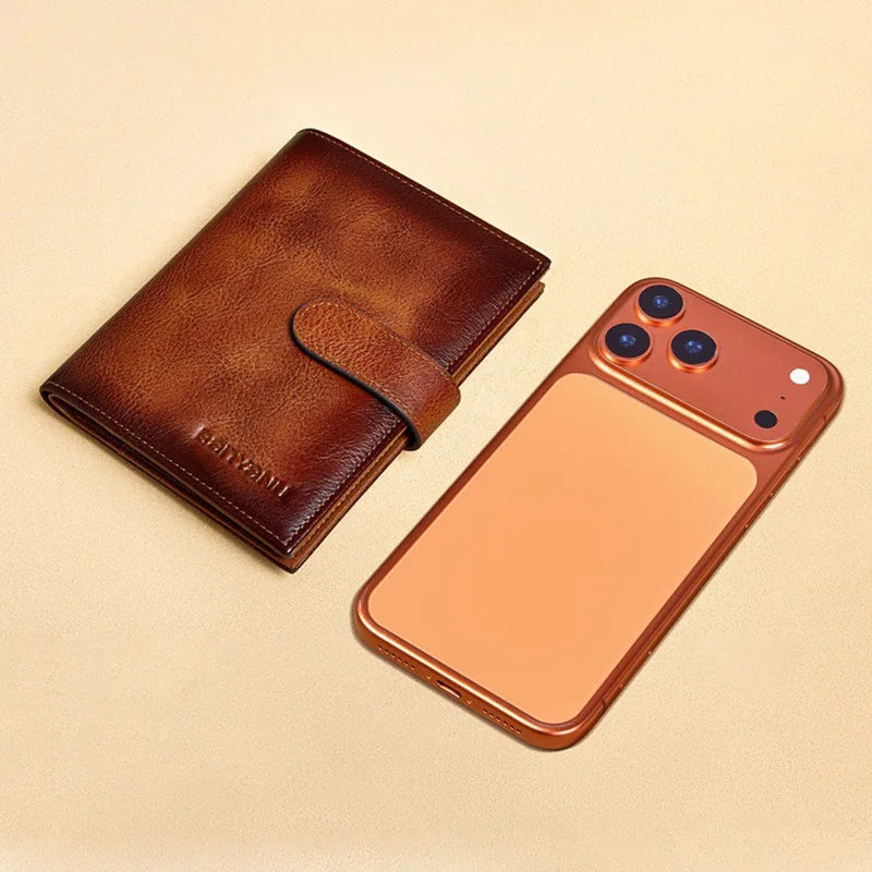 Genuine Top Layer Cowhide Passport Holder for Men Multifunction Ultra-thin Leather Wallet Portable Travel Ticket Card Organizer