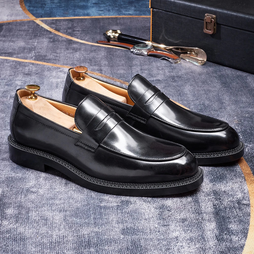 Felix Chu Mens Genuine Leather Loafers Driving Shoes Casual