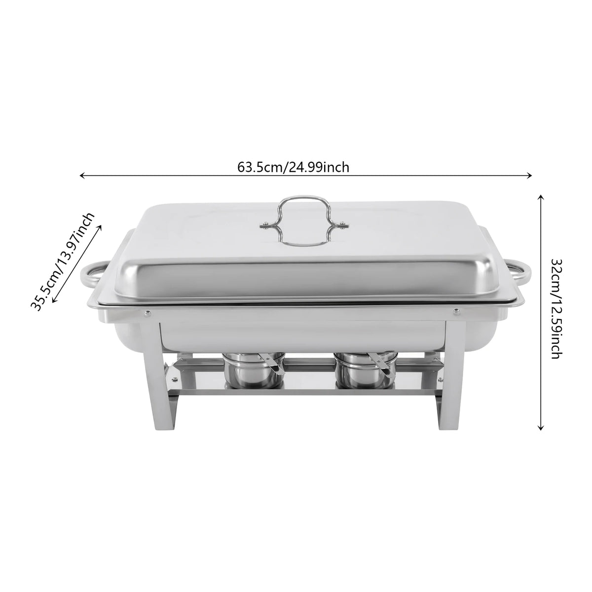 Bymaocar Chafing Dish Buffet Set 3-Grid Stainless Steel Chafer Warmer