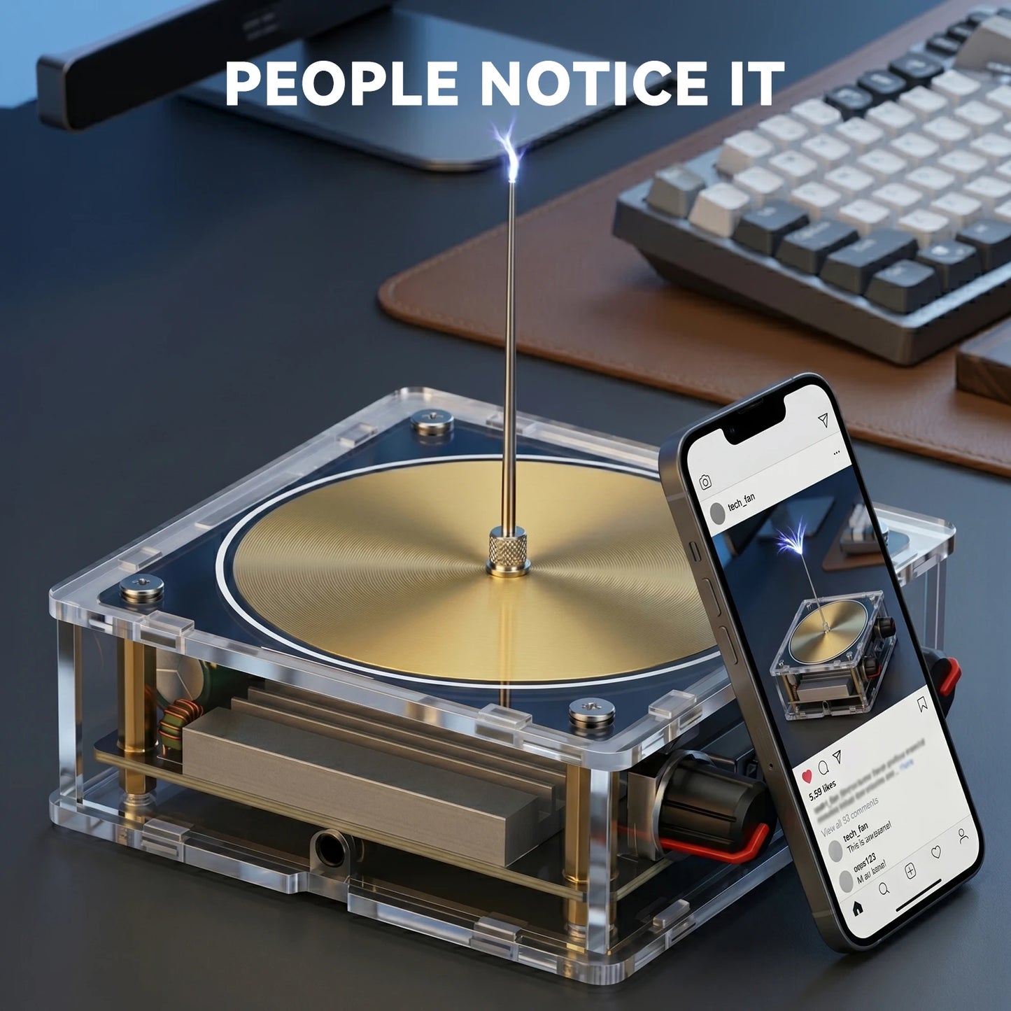 Music Coil Bluetooth And AUX Music Box With Interactive Lightning Show Sound Reactive Plasma Arc Desktop Display