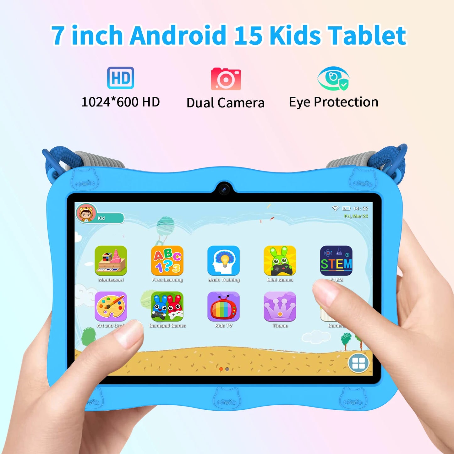 PRITOM Kids Tablet Android Parental Controls 8GB RAM 32GBROM
