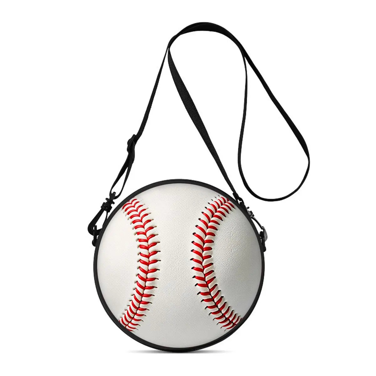 Baseball Print Round Shoulder Bag Casual Messenger Bag for Woman Best Gifts 2D Flat Casual Daily Crossbody Bag