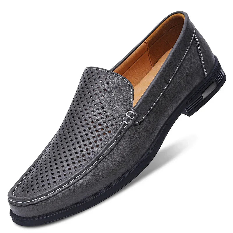 Genuine Leather Mens Dress Shoes Slip On Loafers For Business