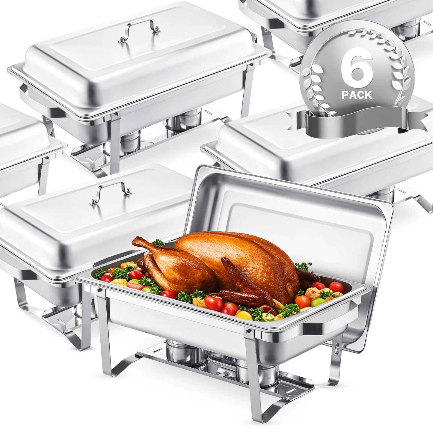 SucceBuy Stainless Steel Chafing Dish Buffet Set With Lid