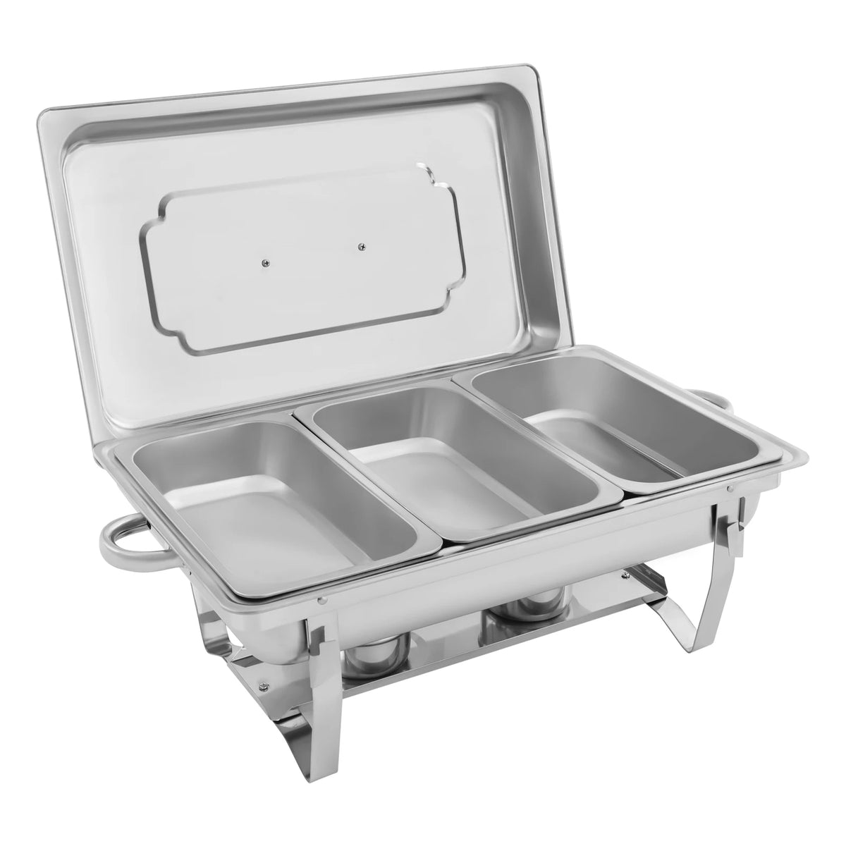 Bymaocar Chafing Dish Buffet Set 3-Grid Stainless Steel Chafer Warmer