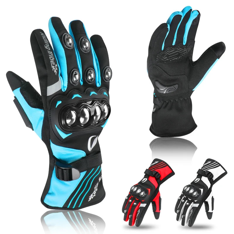 Winter Motorcycle Gloves Stainless Steel Accessories for Riding Bicycle Skiing Outdoor Sports - One Size Fits Most