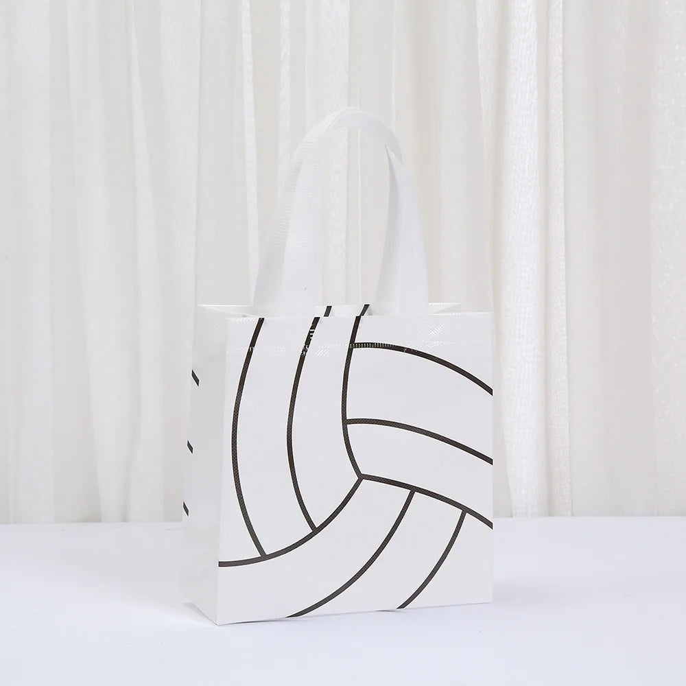 12/24pcs Non-woven Gift Bags Soccer Baseball Basketball Football Print Bags Kids Birthday Party Favor Treat Bags For Sports Fans