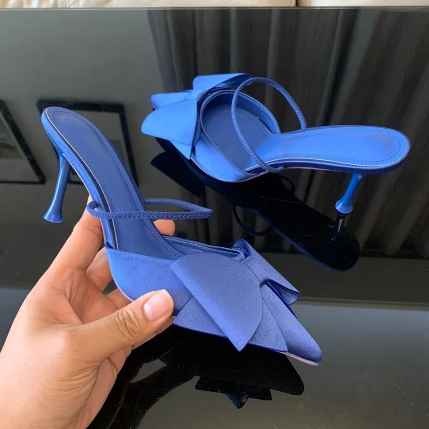 Nuolaian Bow Knot High Heels Sandals Pointed Toe Pumps