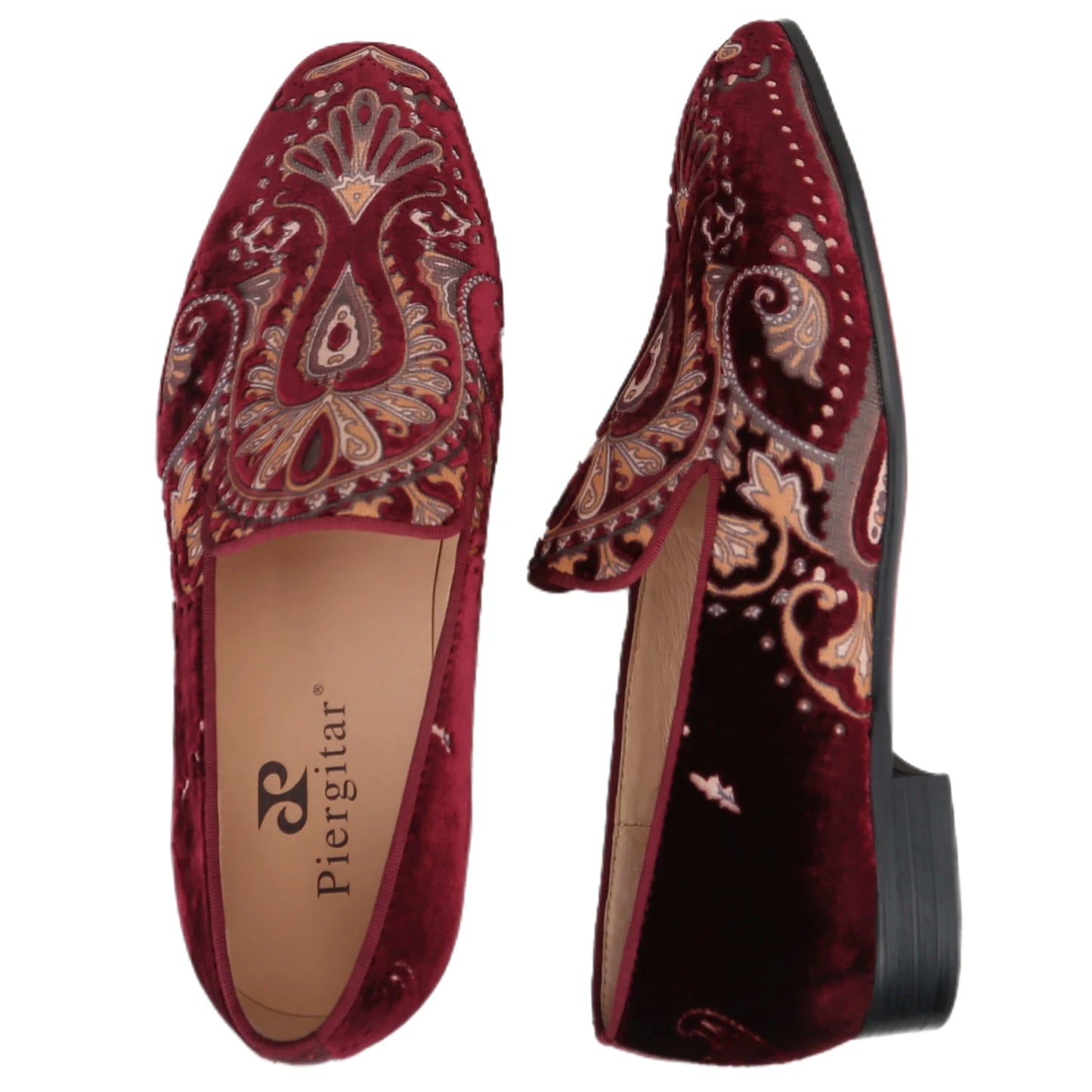 Piergitar Silk Velvet Mens Loafers For Wedding And Party