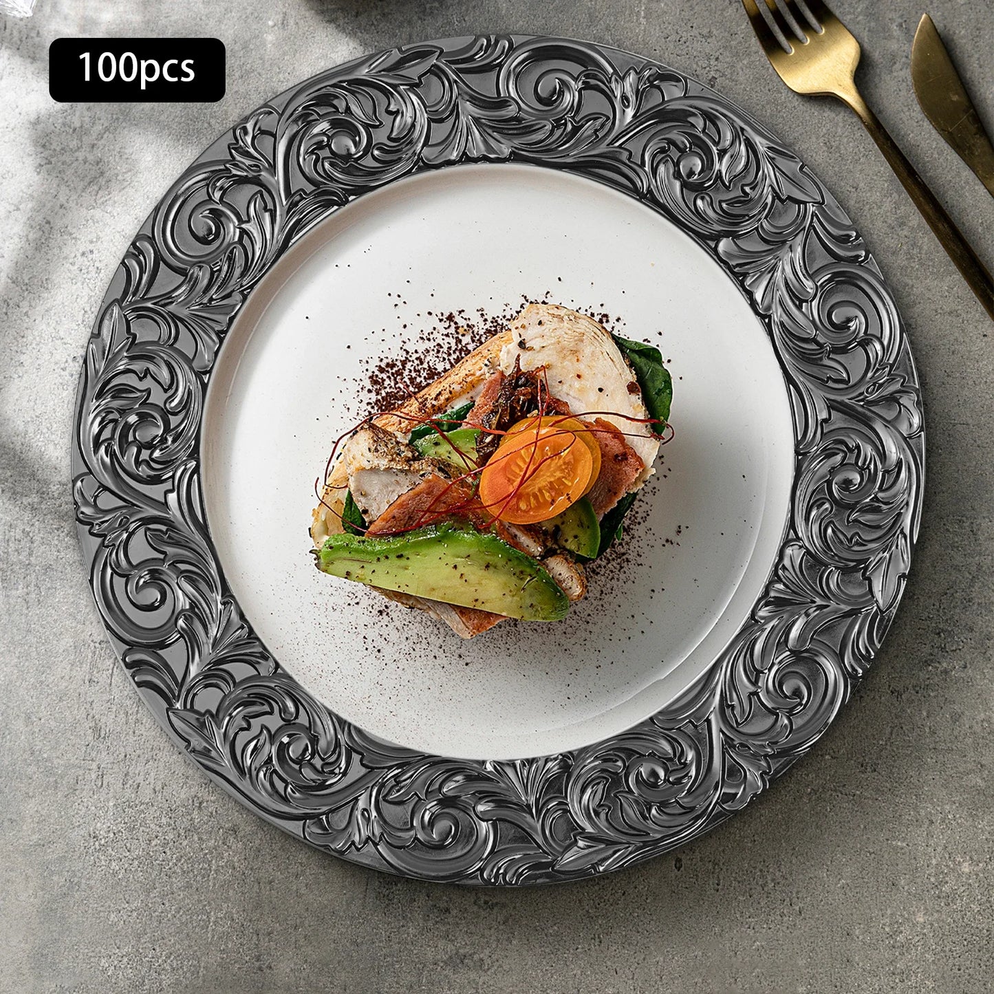 Bymaocar Charger Plates Set Elegant Round Serving Plates