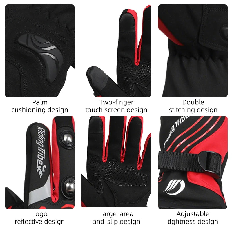 Winter Motorcycle Gloves Stainless Steel Accessories for Riding Bicycle Skiing Outdoor Sports - One Size Fits Most