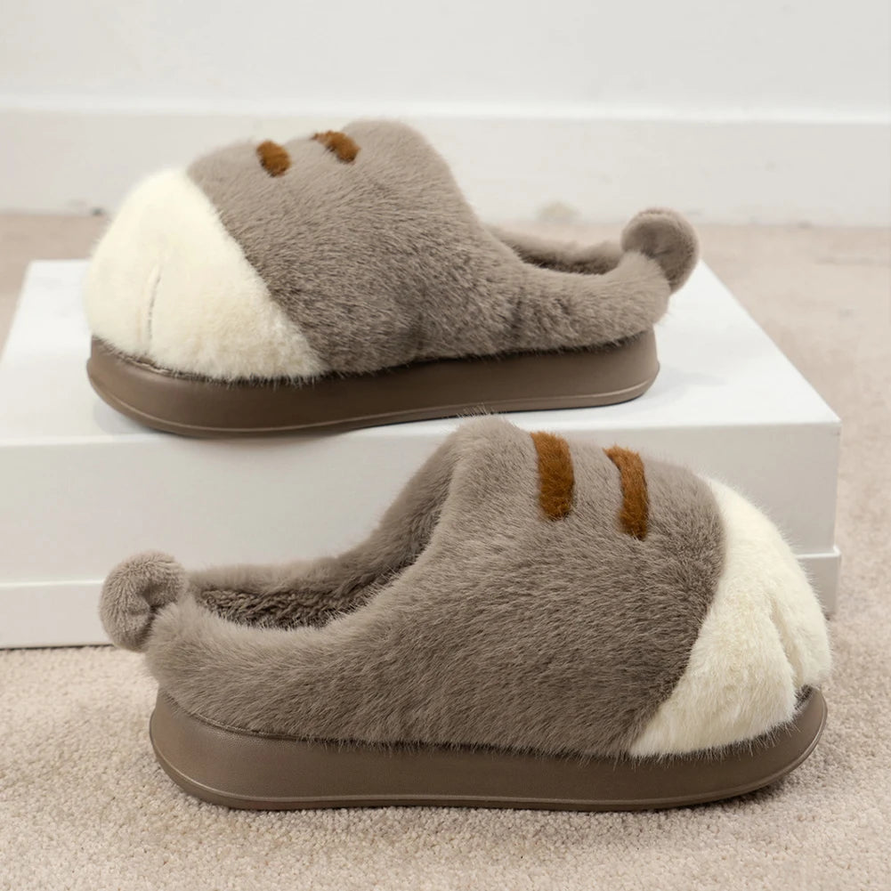 Guangdong 3D Cat Paw Plush Slippers Unisex Indoor Comfort