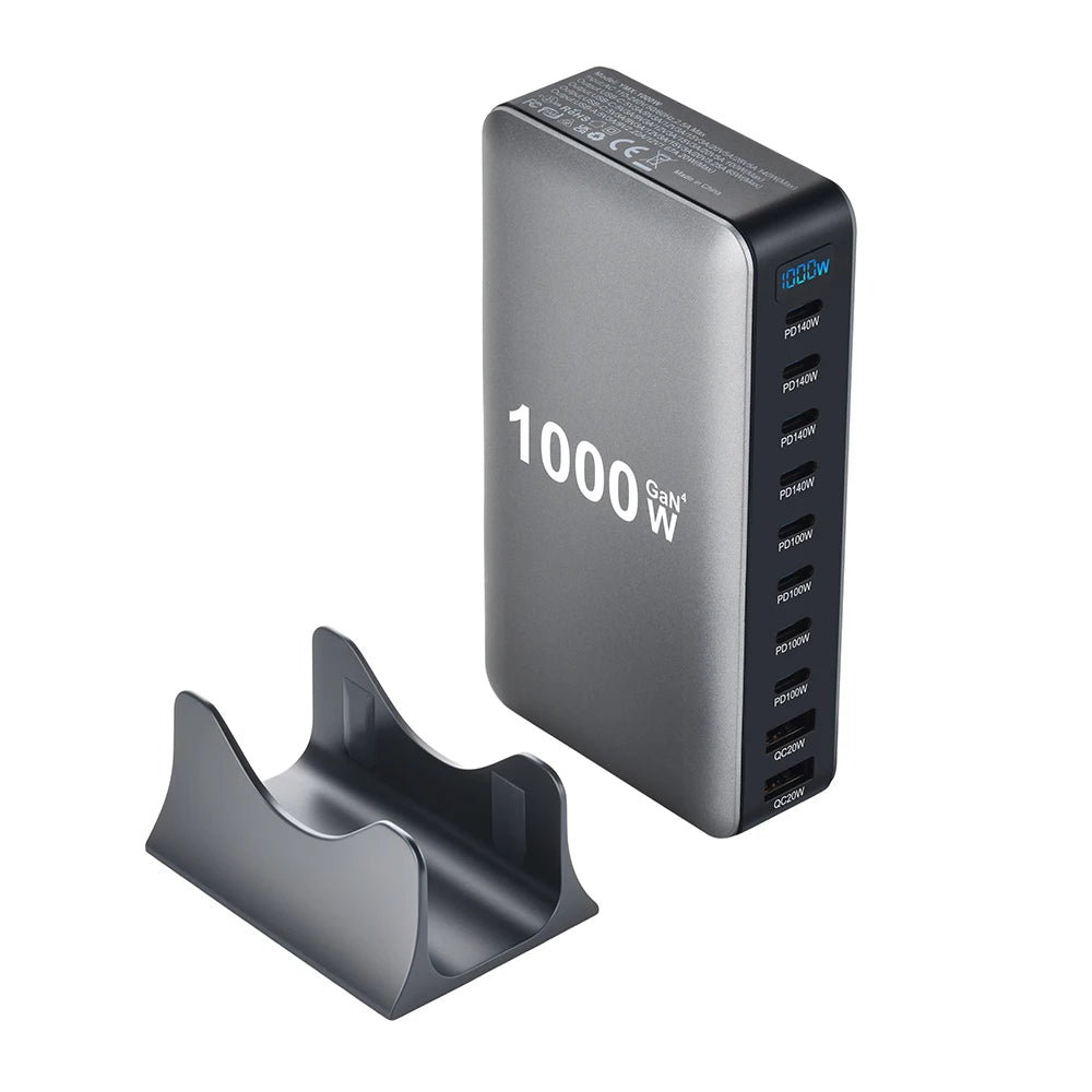 URVNS 1000W GaN USB C PD3.1 Charger Desktop 10 Port