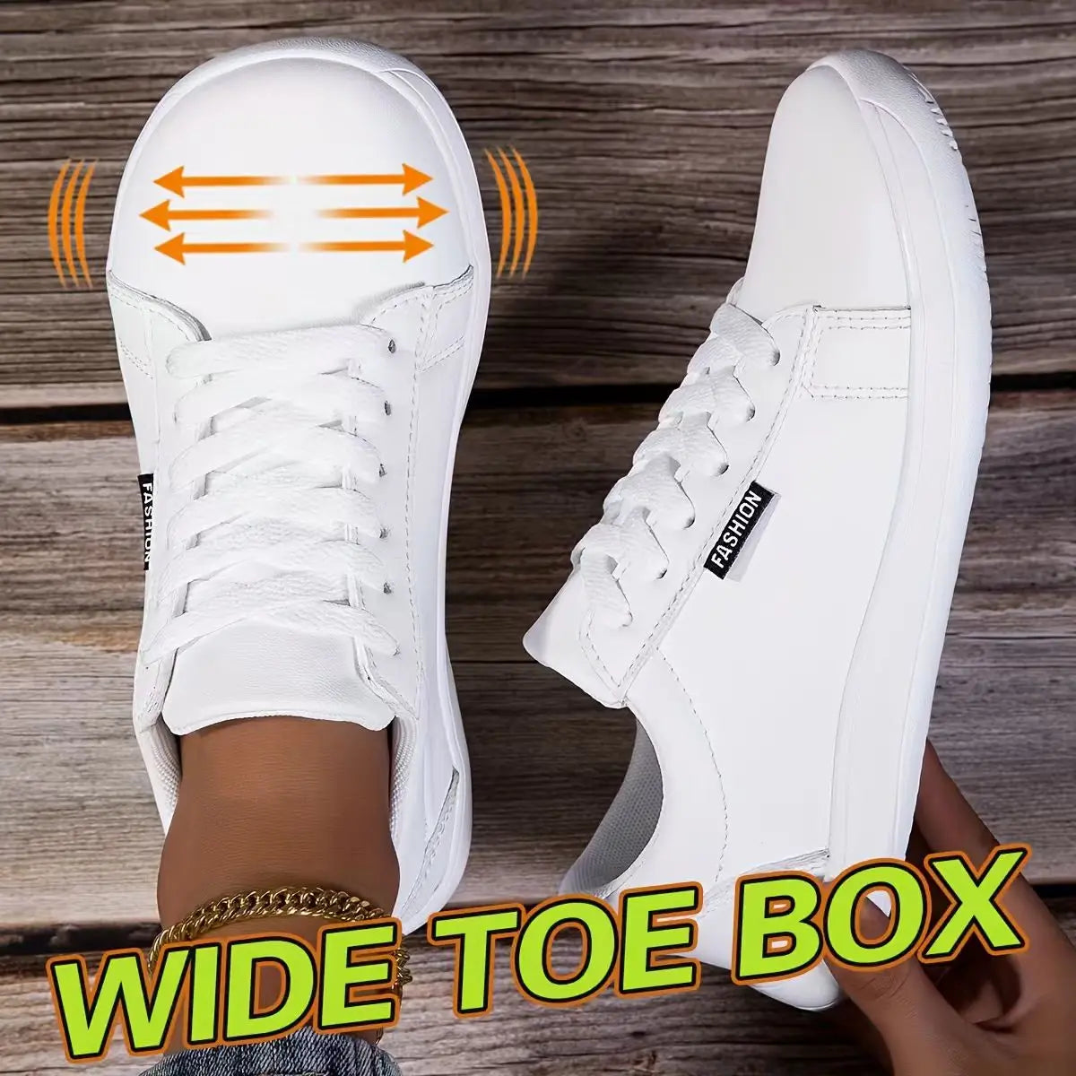 Women Wide Toe Box Nylon Lace Up Skate Sneakers Shoes