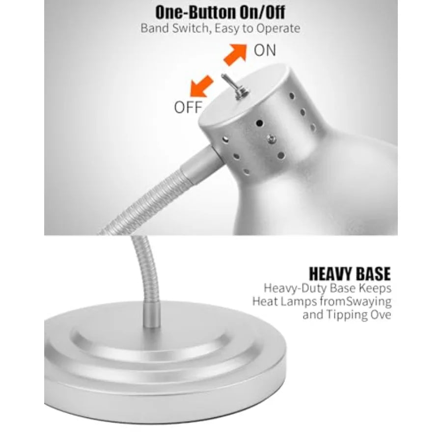 Heat Lamp For Food With Flexible Arm 250W Bulbs Catering