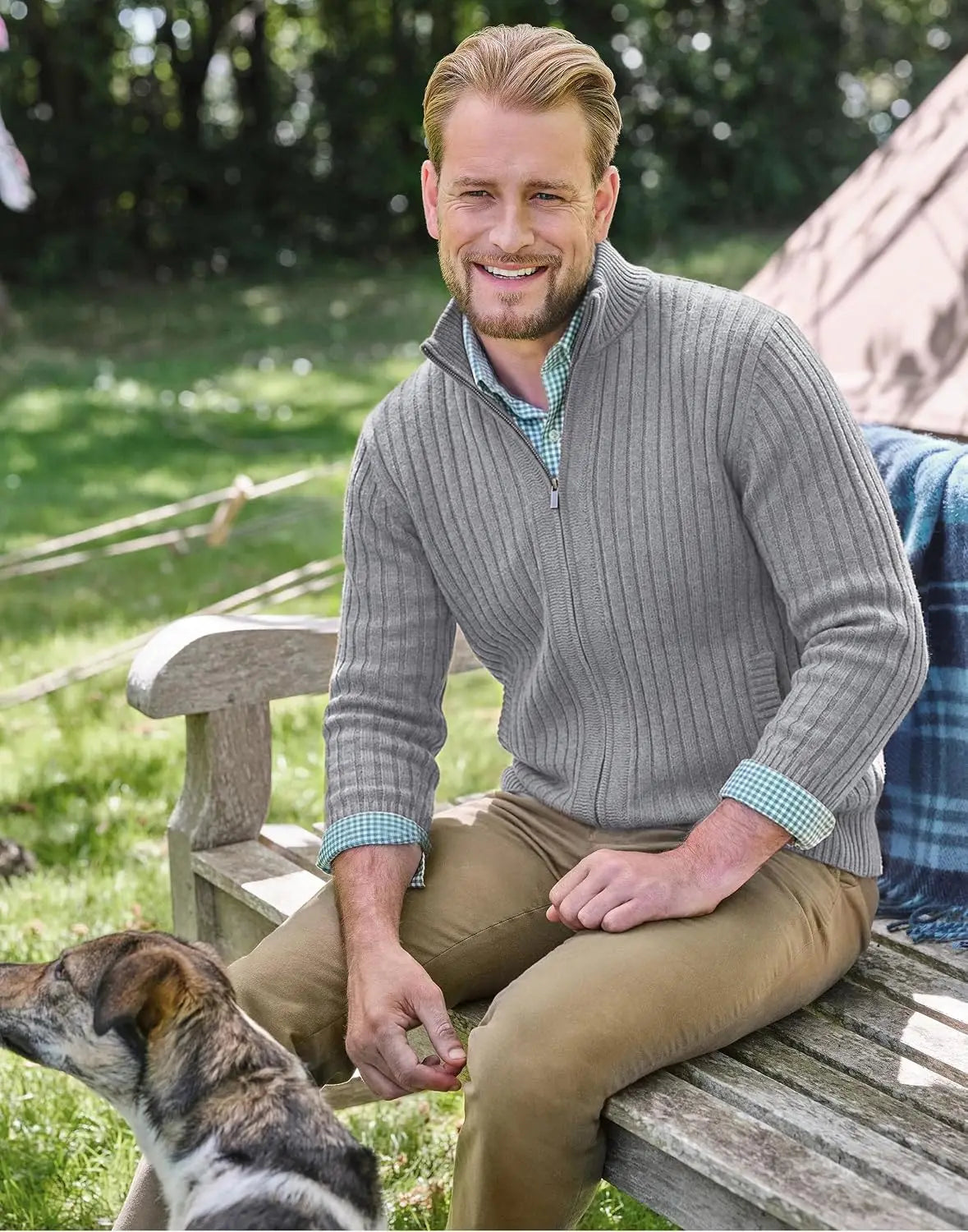 Pioneer Camp Men's Cardigan Sweaters Full Zip Up Slim Fit Stand Collar
