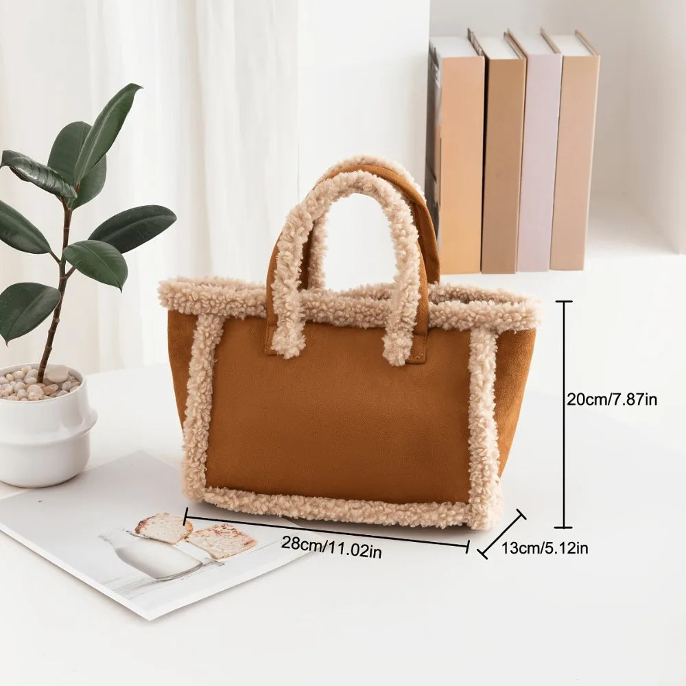Women's Plush Crossbody Handle Bag Autumn Winter Elegant Bag Soft Velvet Handbag Large Capacity Shoulder Bag Best Gifts for Wedding Party Festival Valentine's Day Thanks Giving Day
