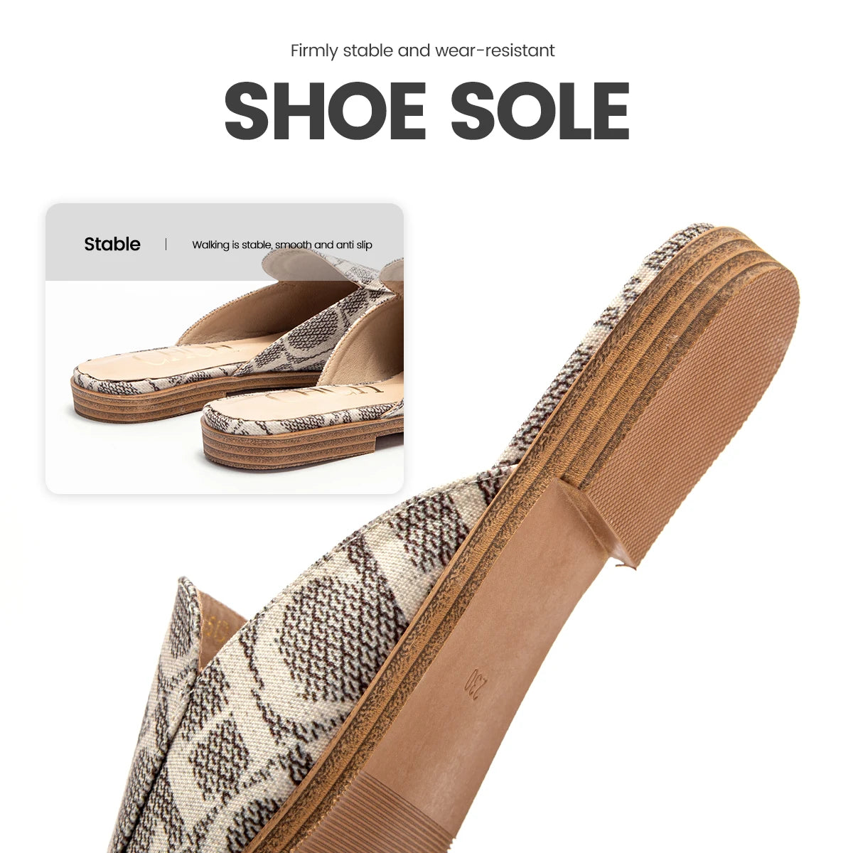 CHCHCN Luxury Summer Slippers Womens Low Heel Sandals Beach