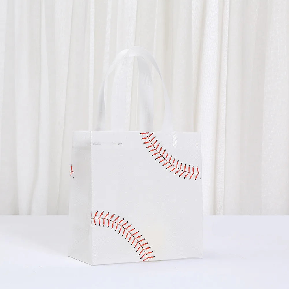12/24pcs Non-woven Gift Bags Soccer Baseball Basketball Football Print Bags Kids Birthday Party Favor Treat Bags For Sports Fans