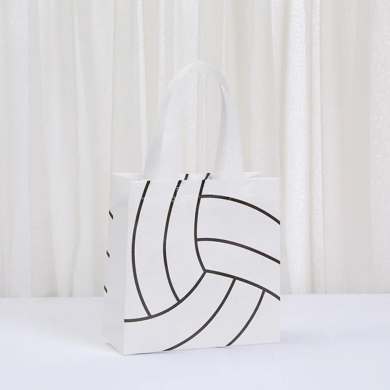 12/24pcs Non-woven Gift Bags Soccer Baseball Basketball Football Print Bags Kids Birthday Party Favor Treat Bags For Sports Fans