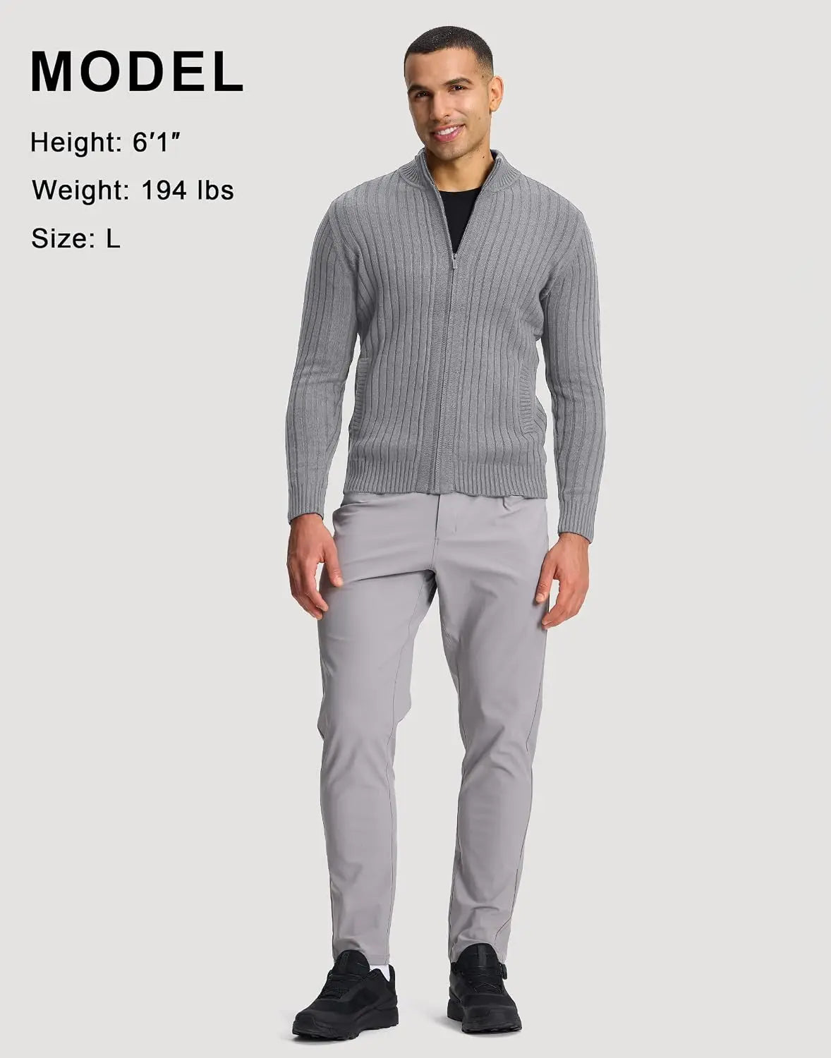 Pioneer Camp Men's Cardigan Sweaters Full Zip Up Slim Fit Stand Collar