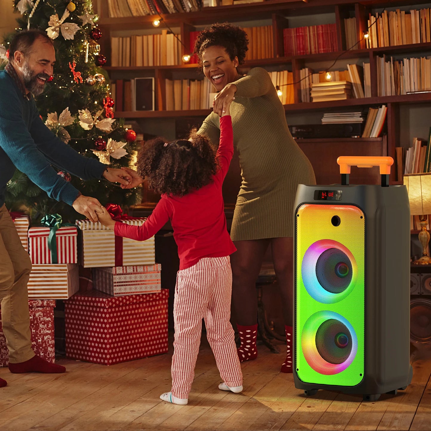 Karaoke Machine, Portable Bluetooth Speaker with 2 Wireless Karaoke Microphones, Karaoke Machine for Adults Kids for Home Party