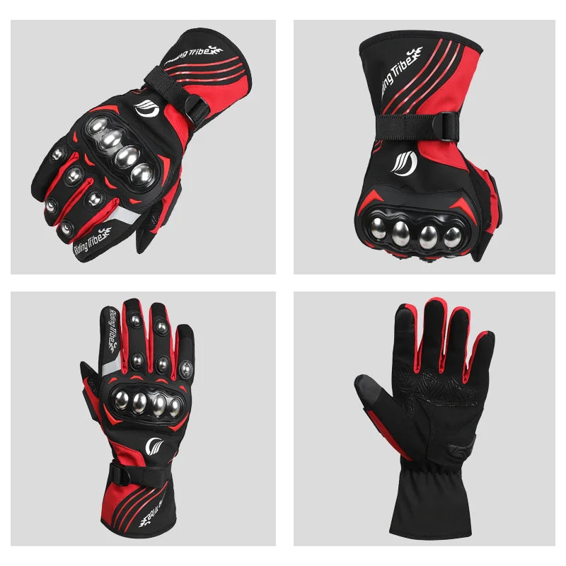 Winter Motorcycle Gloves Stainless Steel Accessories for Riding Bicycle Skiing Outdoor Sports - One Size Fits Most