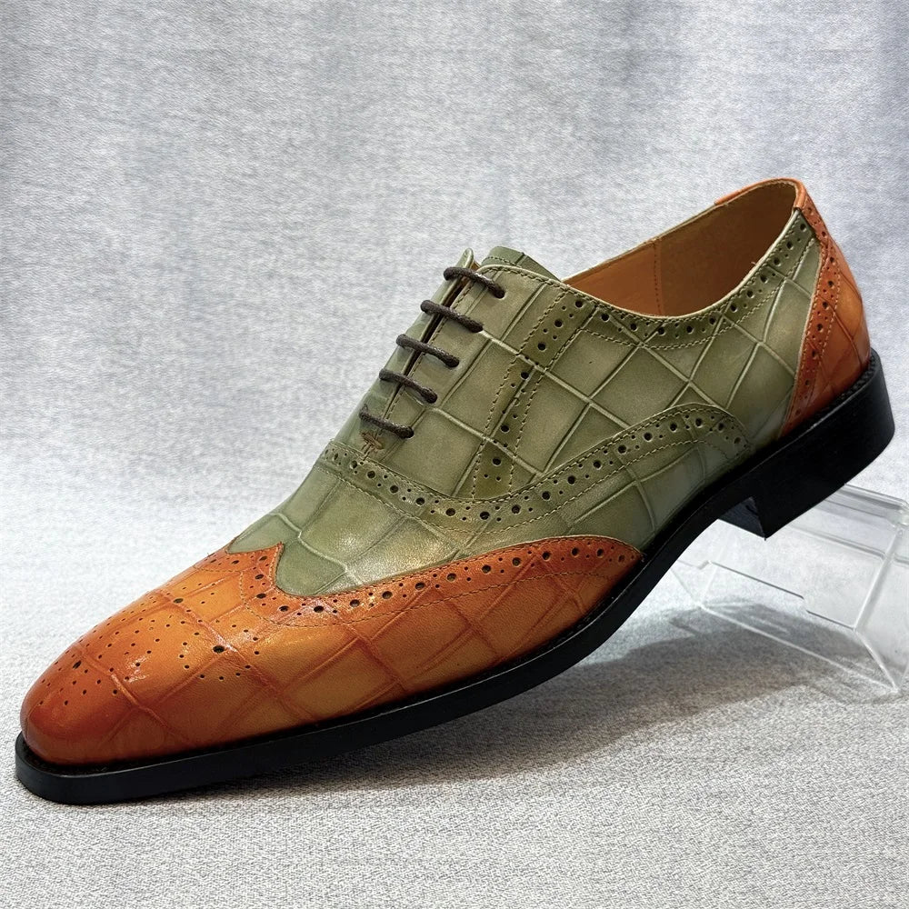 Felix Chu Men's Genuine Leather Wingtip Oxfords