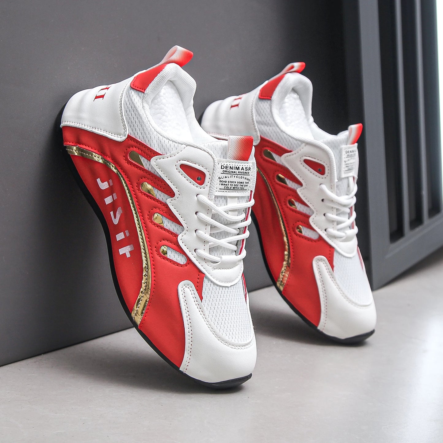 Men's Casual Anti Slip Lace Up Shoes For Sports Comfort