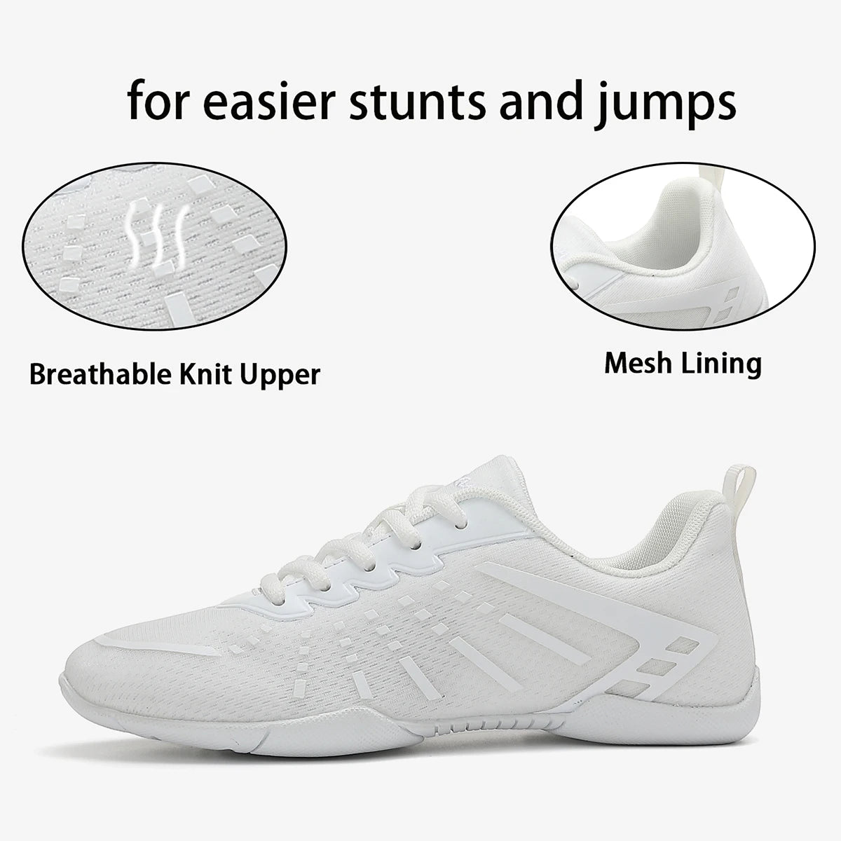 Marwoo Women Cheerleading Shoes Breathable Mesh Non Slip Flat Gymnastics Sneakers