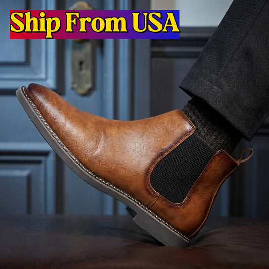 Hecrafted Ankle Chelsea Boots For Men Casual Comfort