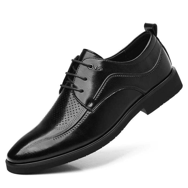 Mens Summer Breathable Leather Derby Shoes British Style SJ25021