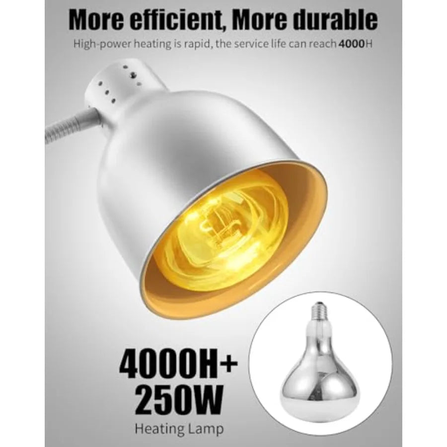 Heat Lamp For Food With Flexible Arm 250W Bulbs Catering