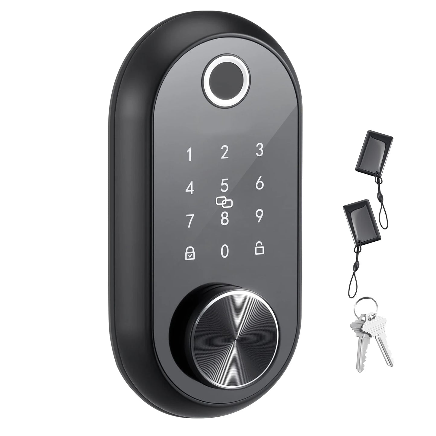 SucceBuy Fingerprint Door Lock Electronic Biometric Deadbolt with Touchscreen Auto Locking Anti-Peeking Password for Apartment