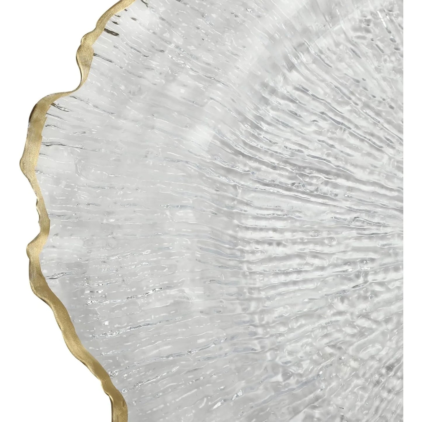 100pcs Transparent Plates for Home and Commercial Parties, 32 Cm, Plastic, W/ Gold-coloured Beaded Edge, for Wedding, Birthday, Bridal Party, Dinner, Table Decoration