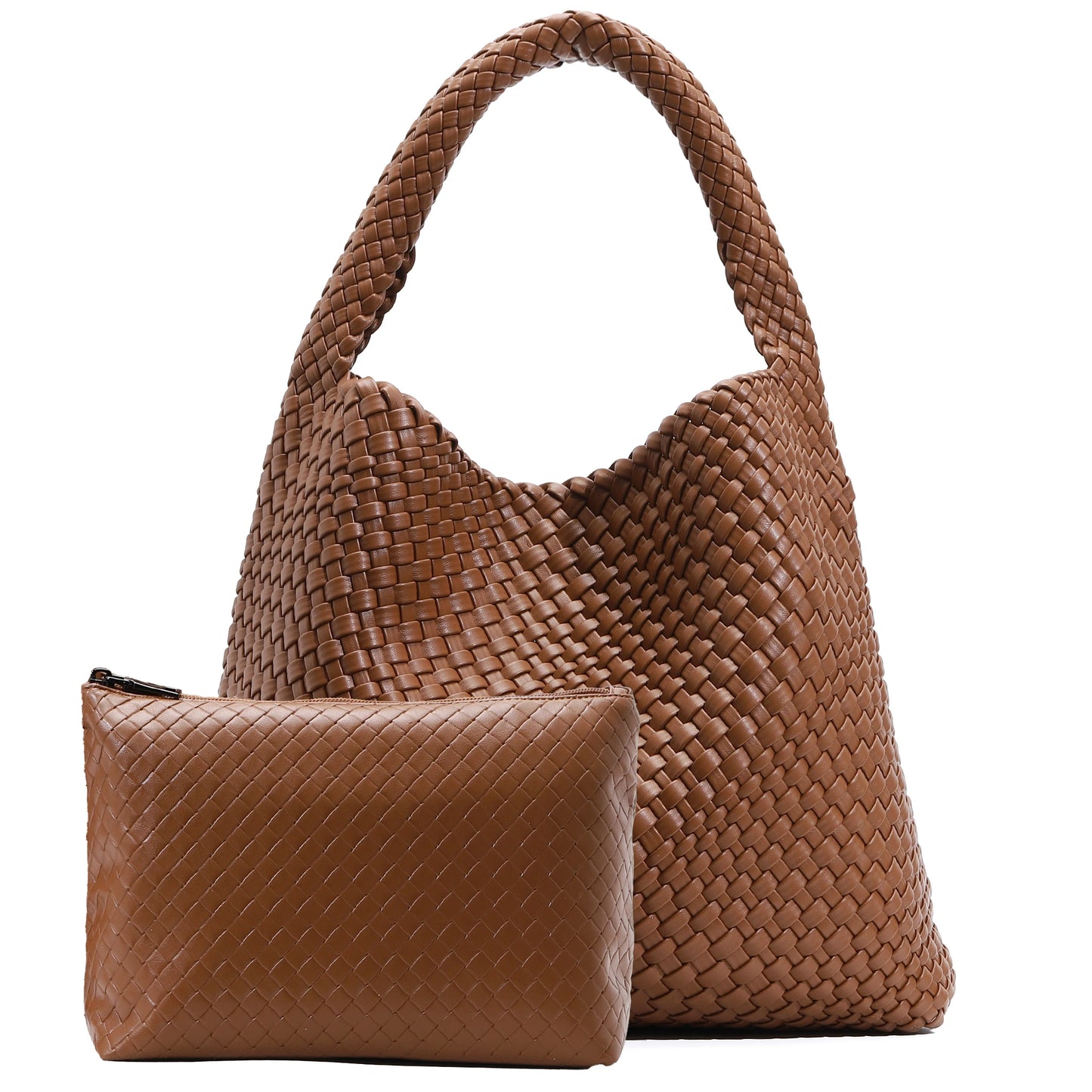 Woven Tote Bag for Women Fashion Shoulder Bag Hobo Handbag Travel Top-handle Underarm Bag with Purse Beach Travel Handmade Work Commuter Day Bags