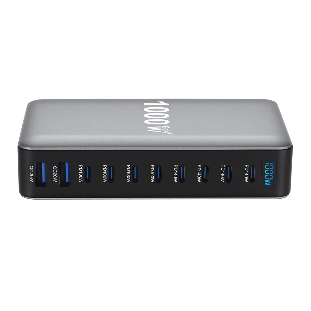 URVNS 1000W GaN USB C PD3.1 Charger Desktop 10 Port
