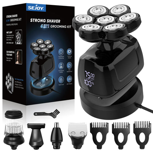 Sejoy Men Magnetic Floating Wet Dry Electric Shaver With USB