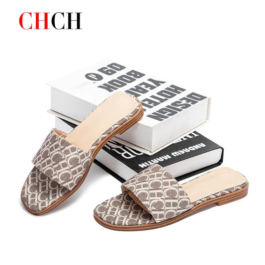 CHCHC Womens Slippers Anti Slip Sole Letter Printed Sandals