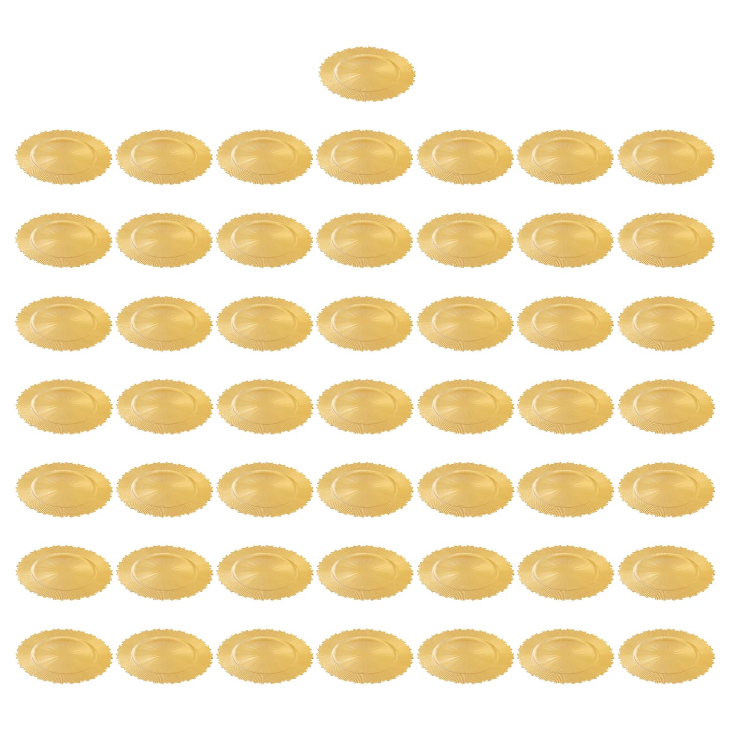 50pcs Gold Charger Plates Set, 33cm/13in Round Charger Plates, for Wedding Party Baby Shower , Restaurants Table Decor