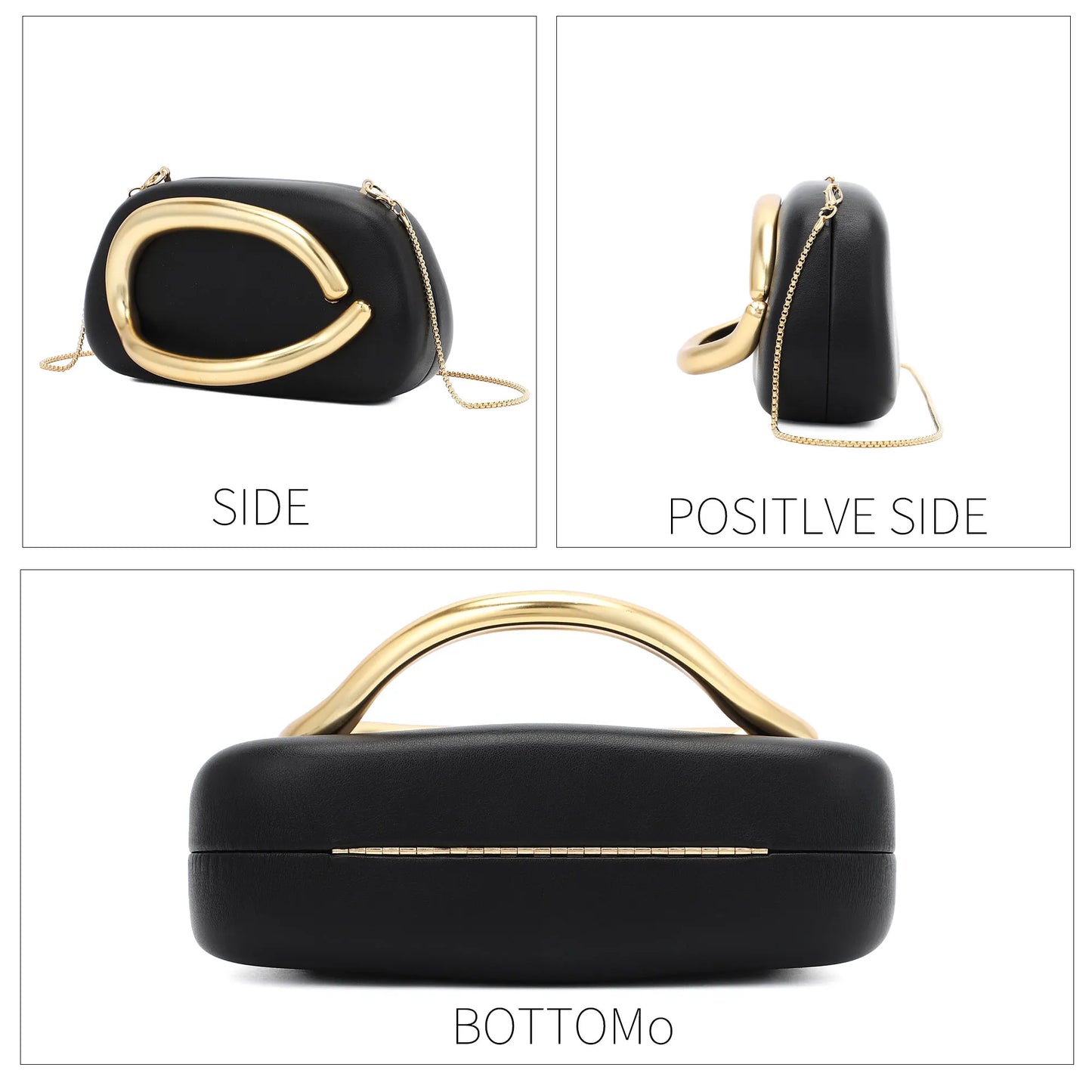 Clutch Purses for Women Evening Bags with Chain Trendy Metal Handle Purses Evening Handbags Crossbody Shoulder Bag for Formal Wedding Party Cocktail Prom ﻿