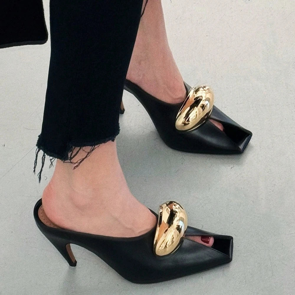 Metal Stiletto High Heels Slingback Pumps For Women
