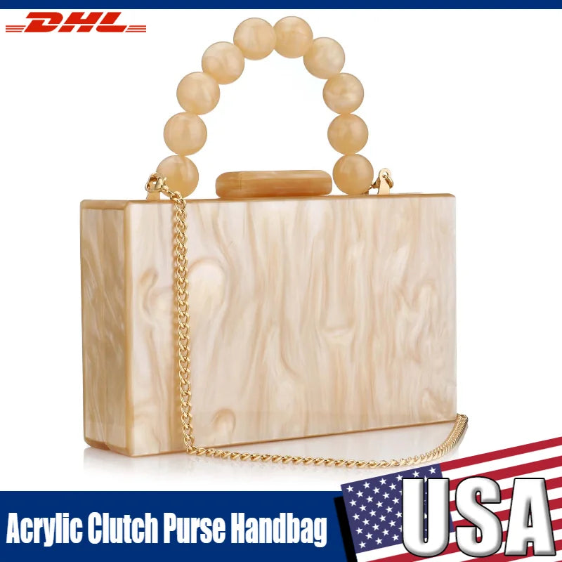 Guangdong Acrylic Clutch Bag Beaded Pearl Chain Purse